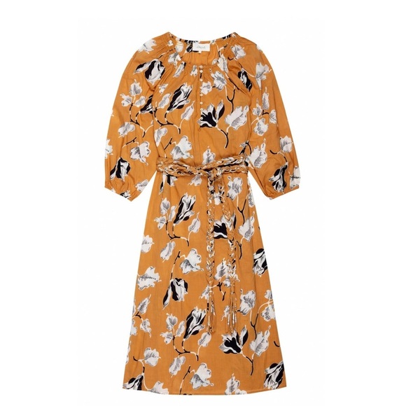 THE GREAT. NWOT Derby Midi Dress in Amber Antique Floral - Picture 3 of 9